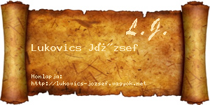 Lukovics József névjegykártya