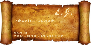 Lukovics József névjegykártya